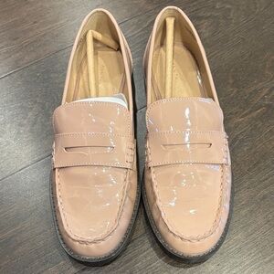Ann Taylor Glossy Nude Loafers